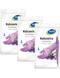 Zapachowe rękawice kuchenne o zapachu lawendy Stella rozmiar L, 3 pary 5903936000357