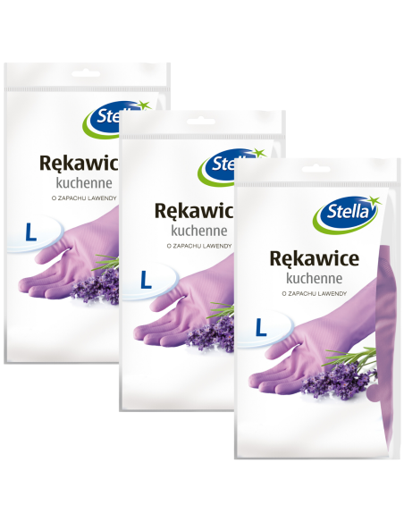 Zapachowe rękawice kuchenne o zapachu lawendy Stella rozmiar L, 3 pary 5903936000357