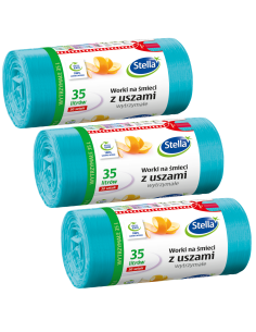 Zawiązywane worki na śmieci Stella 35L 30 szt. 3 rolki 5903936009718