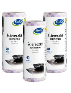 Ściereczki wielokrotnego użytku na rolce Stella 40 szt. 3 rolki 5903936012954