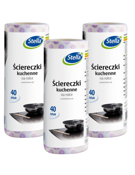 Ściereczki wielokrotnego użytku na rolce Stella 40 szt. 3 rolki 5903936012954