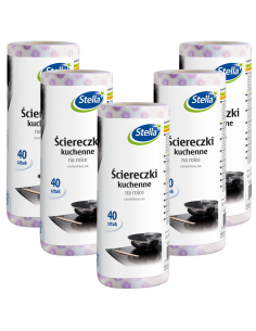 Wszechstronne ściereczki kuchenne na rolce Stella 40 szt. 5 rolek 5903936012954
