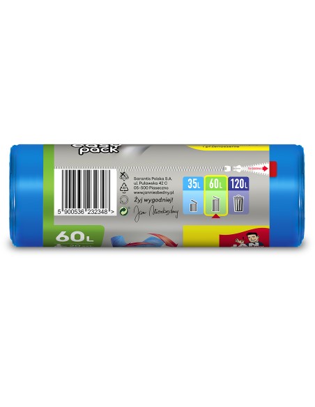 Zawiązywane worki na śmieci Jan Niezbędny 60L 20 szt. 5900536232348 2