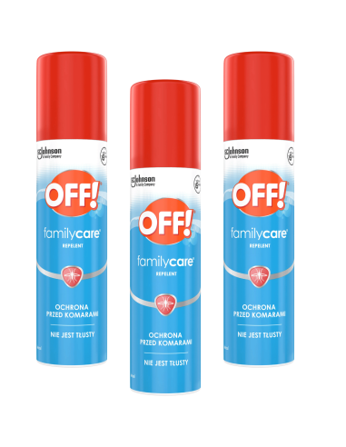 Łatwy w aplikacji repelent odstraszający komary OFF! Family Care 3x100ml 5000204330182