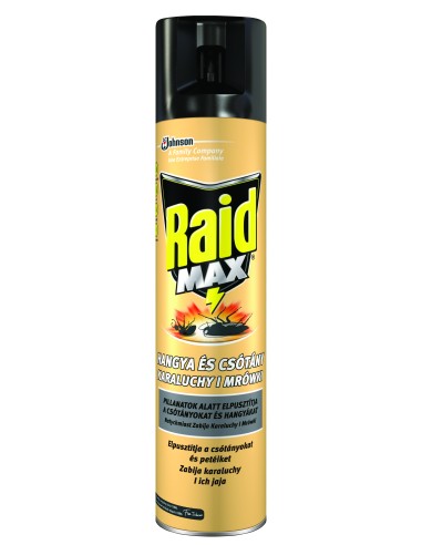 Natychmiastowy spray owadobójczy przeciw karaluchom i mrówkom Raid Max 400ml 8711800137866