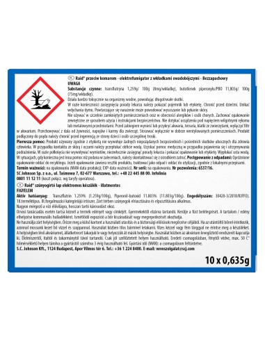 Bezzapachowy elektrofumigator z wkładkami owadobójczymi (10 szt.) Raid 5000204289268 4