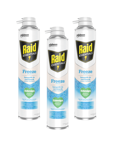 Niebrudzący spray zamrażający owady biegające Raid Essentials Freeze Spray 3x350ml 5000204244281