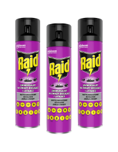 Wszechstronny aerozol na owady biegające i latające Raid 3x400ml 5000204203035