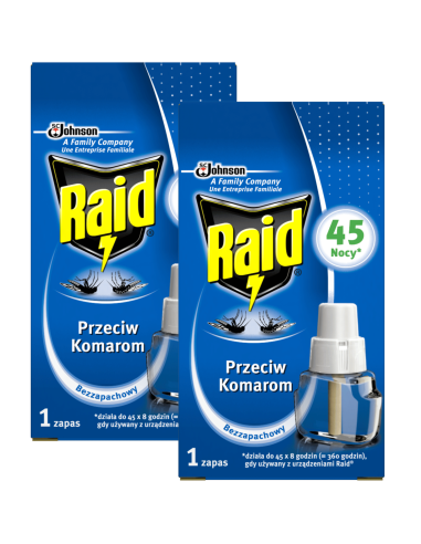 Skuteczny płyn do elektrofumigatora owadobójczego Raid 2x27 ml 5905718981243