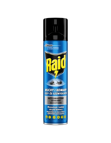 Natychmiastowy spray przeciw muchom, komarom, osom i innym owadom latającym Raid 3x 400 ml 8711800137873 2