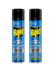 Owadobójczy spray przeciw muchom, komarom, osom i innym owadom latającym Raid 2 x 400ml 8711800137873