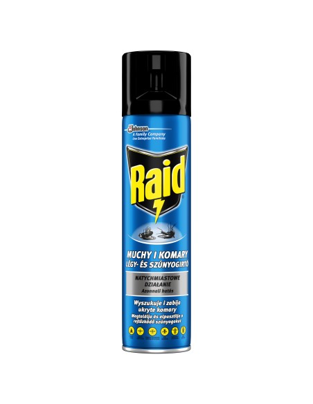 Owadobójczy spray przeciw muchom, komarom, osom i innym owadom latającym Raid 2 x 400ml 8711800137873 2