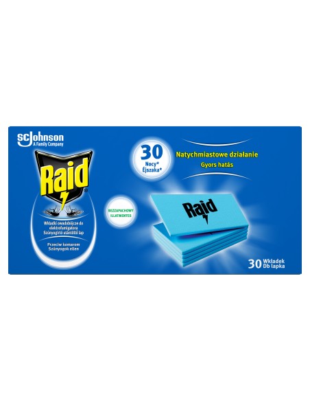 Bezzapachowe wkładki owadobójcze do elektrofumigatora Raid 2 x 30 szt. - Preparaty na komary i kleszcze Bezzapachowe wkładki owadobójcze do elektrofumigatora Raid 2 x 30 szt. 5000204289237 2