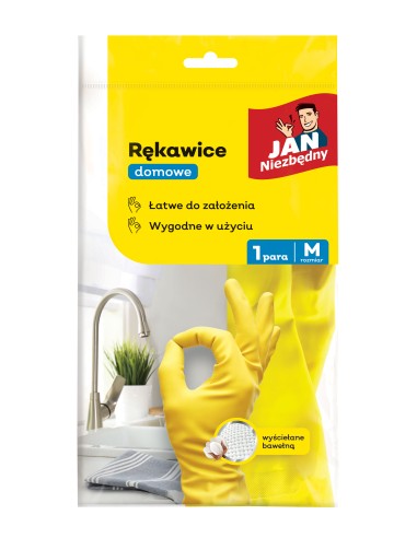 Rękawice domowe wyściełane bawełną M Jan Niezbędny 5900536222936