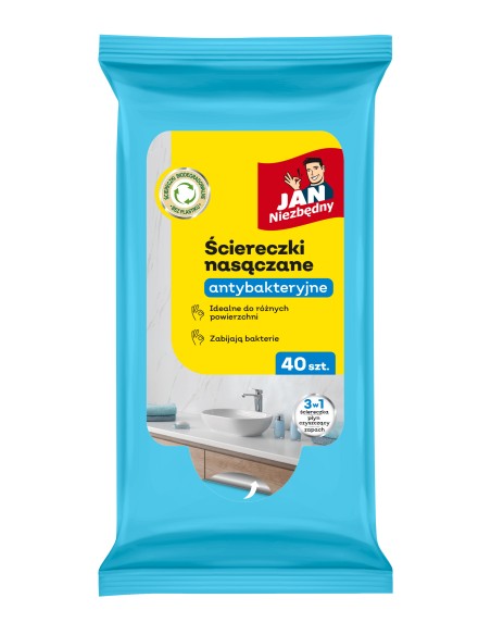 Antybakteryjne ściereczki Jan Niezbędny 40 szt. - Ścierki i ściereczki Antybakteryjne ściereczki Jan Niezbędny 40 szt. 5900536273747