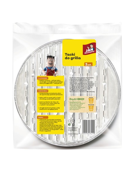 Aluminiowe tacki do grilla 33cm 2szt Jan Niezbędny - Naczynia jednorazowe Aluminiowe tacki do grilla 33cm 2szt Jan Niezbędny 5900536234199 2