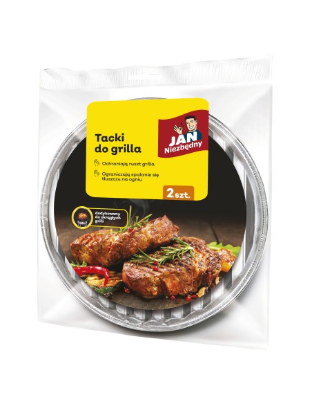 Aluminiowe tacki do grilla 33cm 2szt Jan Niezbędny - Naczynia jednorazowe Aluminiowe tacki do grilla 33cm 2szt Jan Niezbędny 5900536234199