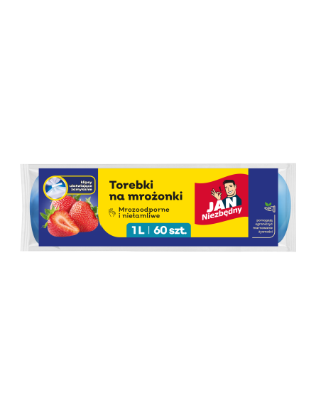 Torebki z klipsami do mrożenia 1l 60szt Jan Niezbędny 5900536266671