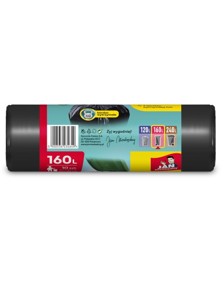 Wytrzymałe worki do śmieci Jan Niezbędny 160L 10 szt. 5900536234649