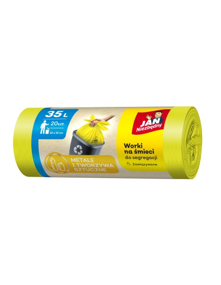 Żółte worki na śmieci Jan Niezbędny 35L 20 szt. - Worki na śmieci Żółte worki na śmieci Jan Niezbędny 35L 20 szt. 5900536282503 2