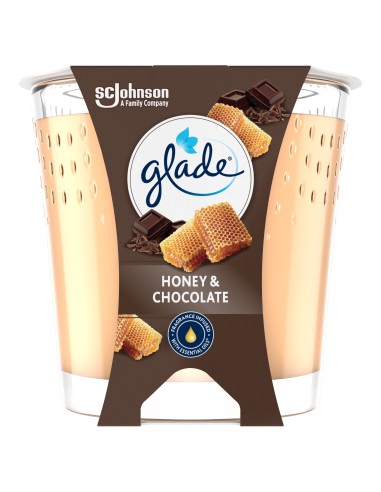 Czekoladowa świeca zapachowa Glade Honey & Chocolate 112 g 5000204356779