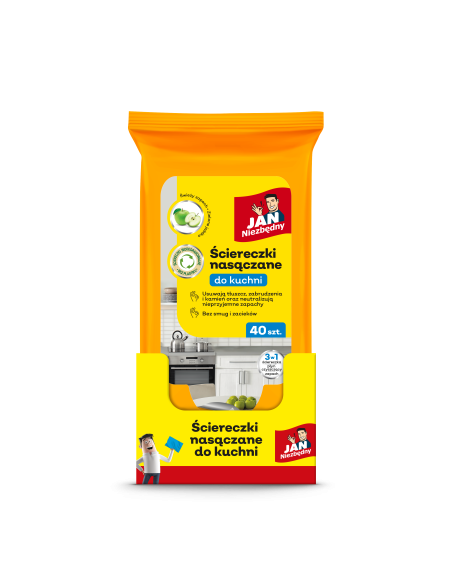 Usuwające tłuszcz ściereczki nasączane do kuchni Jan Niezbędny 40 szt. 5201314185819 2
