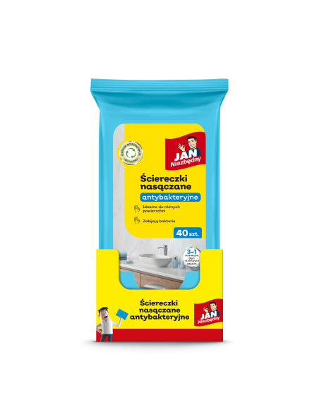 Biodegradowalne ściereczki nasączane, antybakteryjne Jan Niezbędny 40 szt. 5201314172512 2