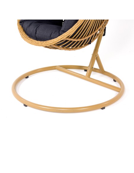 Złoty fotel podwieszany do ogrodu Mia Scandic Meven + czarne poduszki 5902490745438 5