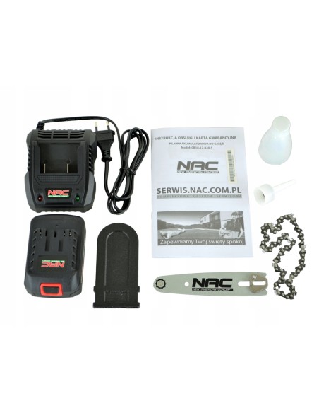 Akumulatorowa pilarka łańcuchowa NAC CB18-12-B20-S + Akumulator NAC B18-60-S 6 Ah - Piły i wyrzynarki NAC Akumulatorowa pilarka łańcuchowa NAC CB18-12-B20-S + Akumulator NAC B18-60-S 6 Ah 5905842505995 6
