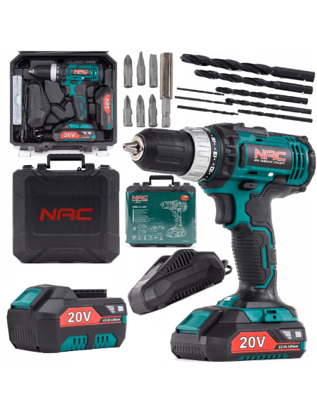 Wiertarko-wkrętarka akumulatorowa NAC + Akumulator 20C NAC B-40-LI-20V 4Ah - Wiertarki i wkrętarki NAC Wiertarko-wkrętarka akumulatorowa NAC  + Akumulator 20C NAC B-40-LI-20V 4Ah 5902490740228