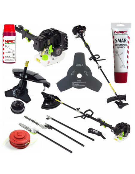 Urządzenie wielofunkcyjne NAC BP427-16MU-T + Smar + Głowica żyłkowa + Tarcza tnąca NAC + Olej 0,1L 5902067851487