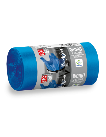 Wytrzymałe worki na śmieci z uszami 35L Anna Zaradna 30 szt. 5903936013883