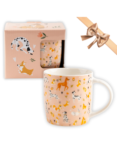 Porcelanowy kubek z wzorem z pieskami w opakowaniu prezentowym 330 ml 5905842527041