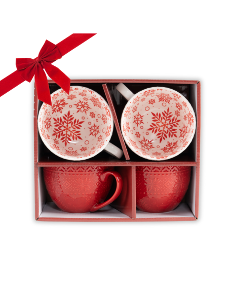 Świąteczny zestaw 4 porcelanowych kubków w opakowaniu prezentowym 530 ml - Kubki i filiżanki Świąteczny zestaw 4 porcelanowych kubków w opakowaniu prezentowym 530 ml 5905842527126 6