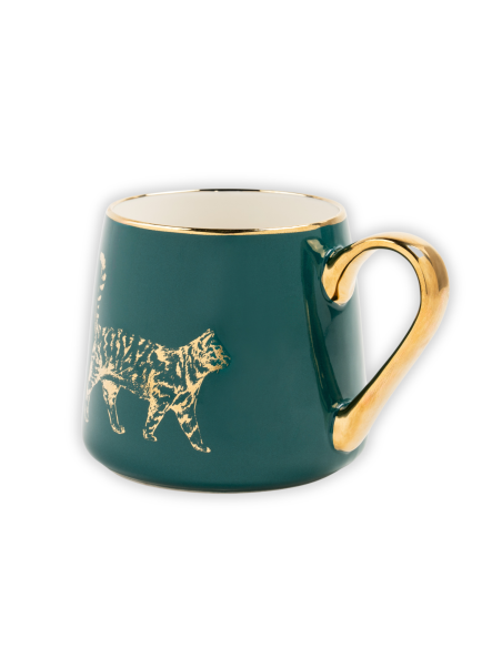Porcelanowy kubek z kotem ze złotymi zdobieniami zapakowany na prezent 550 ml 5905842527133 3