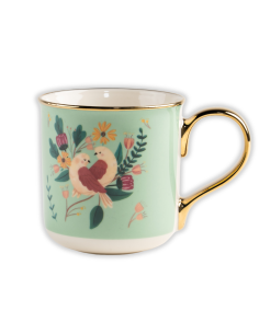 Zdobiony kubek porcelanowy ze złotym uchem z opakowaniu prezentowym 550 ml 5905842527164 2