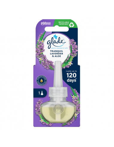 Wkład do elektrycznego odświeżacza powietrza Glade Tranquil Lavender & Aloe 20ml 5000204167337