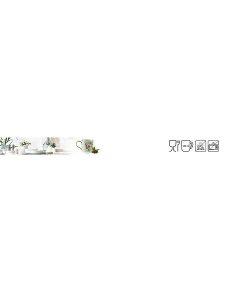 2x Zdobiony kubek porcelanowy w ptaki ze złotym uchem na prezent 550 ml 5905842527164 7