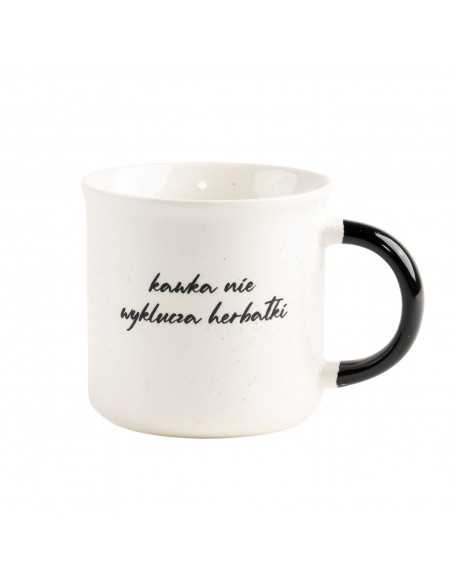 Zestaw 2 kubków z porcelany "Kawka nie wyklucza herbatki" + Serduszki 2x 380 ml 5905842527102 5