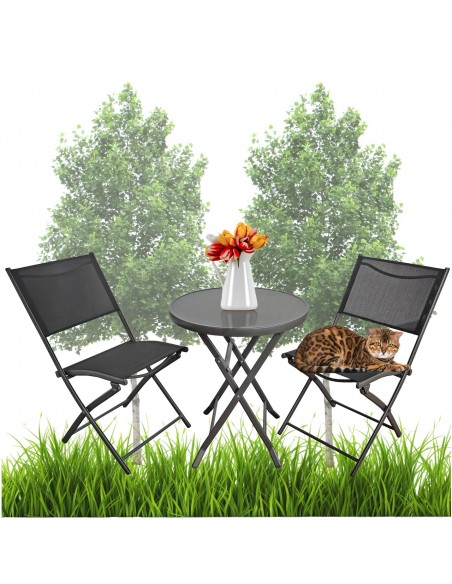 Solidny zestaw balkonowy kawowy CAFFE LATTE MEVEN, 3 elementy 5905842513389