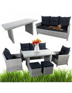 Elegancki komplet mebli PUERTO Meven jasnoszary, 6 elementów 5905842510005