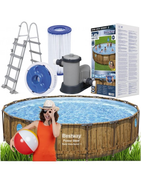 Duży basen ogrodowy na stelażu Bestway Power Steel Vista Series 549x122 cm 6941607311530