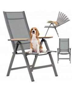 Komfortowy fotel ogrodowy rozkładany Kingston Meven 61x71x111cm 5905842515598