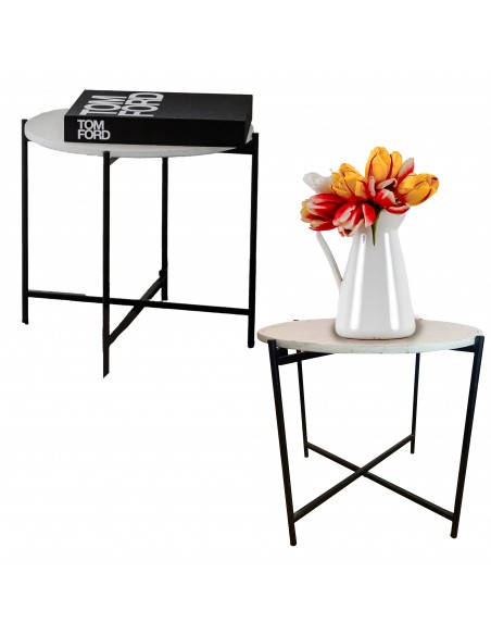 Okrągły stolik kawowy na taras Terrazzo Meven 53x50cm 5900607538683