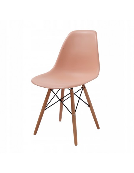 Łososiowe krzesło skandynawskie drewniane Cavo Meven 4 szt. 5902490787223 2