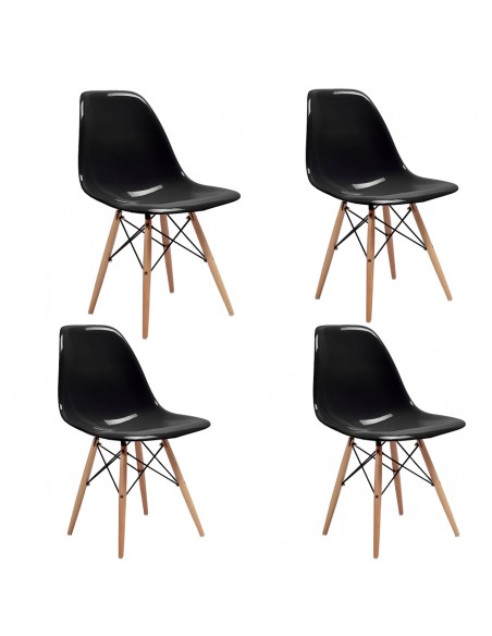 Czarne krzesło skandynawskie drewniane Cavo Meven 4 szt. 5902490787179