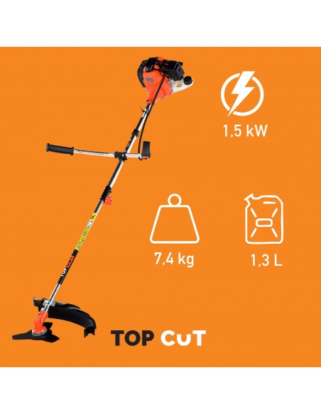 Wielofunkcyjna kosa spalinowa TOP CUT TC-BC520-15-V głowica z żyłką + nóż + pas naramienny 5905842510890 3