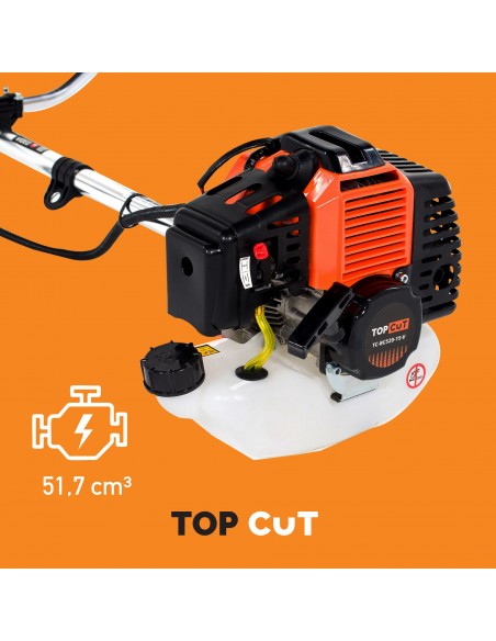 Wielofunkcyjna kosa spalinowa TOP CUT TC-BC520-15-V głowica z żyłką + nóż + pas naramienny 5905842510890 5