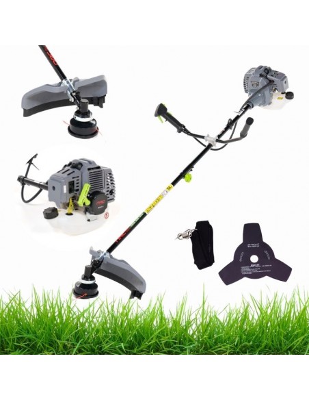 Mocna kosa spalinowa NAC BC520V-2 w zestawie z głowicą żyłkową, tarczą tnącą i pasem nośnym 5902067851807