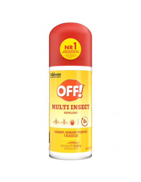 Lekki suchy aerozol przeciw komarom i kleszczom 25% DEET OFF! Multi Insect 100 ml 5000204152012